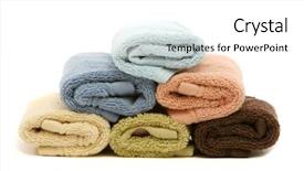  Presentation with spa - Audience pleasing PPT layouts consisting of quality pyramid - stacked up spa bath towels backdrop and a white colored foreground