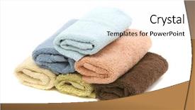  Presentation with handmade spa bath soap - PPT layouts featuring quality pyramid - stacked up spa bath towels background and a white colored foreground