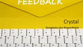  Presentation with envelope - Slides with quality service - feedback message on envelope background and a yellow colored foreground