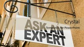  Presentation with artificial intelligence expert system - Beautiful presentation theme featuring quality slogan - ask an expert backdrop and a coral colored foreground