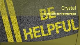  Presentation with road - Slide set featuring quality slogan - be helpful written background and a tawny brown colored foreground