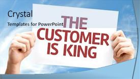  Presentation with health care customer service - Presentation theme enhanced with quality slogan - customer is king card background and a light blue colored foreground