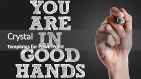  Presentation with slogan - Colorful PPT layouts enhanced with quality slogan - hand writing the text you backdrop and a dark gray colored foreground