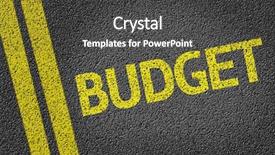  Presentation with budget - Presentation theme consisting of quality street sign - budget written on the road background and a dark gray colored foreground