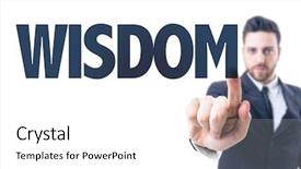  Presentation with wisdom - Colorful slide set enhanced with quality street sign - business man pointing the text backdrop and a white colored foreground