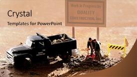  Presentation with under construction - Cool new presentation with quality street sign - construction macro backdrop and a coral colored foreground