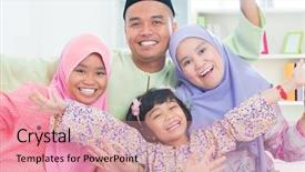 Presentation with muslim family - Audience pleasing PPT layouts consisting of quality time at home muslim backdrop and a coral colored foreground