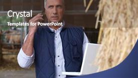  Presentation with livestock - Beautiful PPT layouts featuring quality work life - livestock farm backdrop and a tawny brown colored foreground