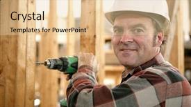  Presentation with battery - Slides featuring quality workmanship - carpenter using a battery powered background and a lemonade colored foreground