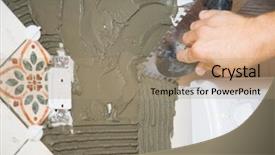  Presentation with mortar - Slides enhanced with quality workmanship - closeup view of a tile background and a coral colored foreground