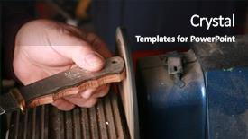  Presentation with artificial intelligence expert system - Audience pleasing theme consisting of quality workmanship - expert custom knife maker shapes backdrop and a  colored foreground