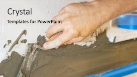  Presentation with thin film - PPT layouts consisting of quality workmanship - tile setter applies thin set background and a lemonade colored foreground