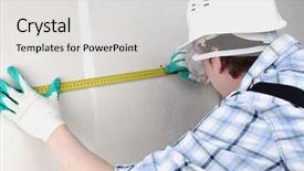  Presentation with tape recorder studioa masters - Colorful PPT layouts enhanced with quality workmanship - worker often with a measuring backdrop and a light gray colored foreground