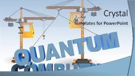  Presentation with quantum computing - Beautiful theme featuring quantum computing concept - 3d rendering backdrop and a light blue colored foreground