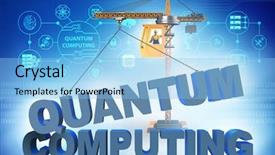  Presentation with quantum computing - PPT layouts featuring quantum computing concept - 3d rendering background and a light blue colored foreground