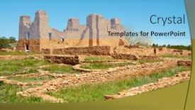  Presentation with mission - PPT layouts featuring quarai-mission-ruins-at-salinas background and a light blue colored foreground