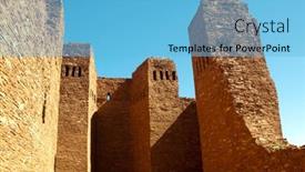  Presentation with mission - Amazing PPT layouts having quarai-mission-ruins-at-salinas backdrop and a light blue colored foreground