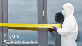  Presentation with hazmat - Presentation having quarantine-and-pandemic-concept-healthcare background and a gray colored foreground