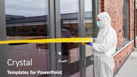  Presentation with medical worker - Audience pleasing theme consisting of quarantine-and-pandemic-concept-healthcare backdrop and a gray colored foreground