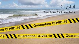  Presentation with challenge - Presentation theme having quarantine-covid-19-ban background and a light blue colored foreground