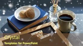  Presentation with coffee book - Slide deck with quarantine-epidemic-and-safety-concept background and a tawny brown colored foreground