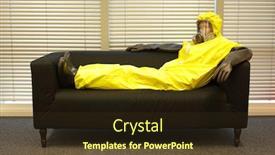  Presentation with home - Slide deck enhanced with quarantine-home-arrest-man background and a tawny brown colored foreground