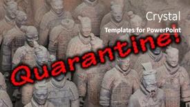 Presentation with china travel - Slide set featuring quarantine-in-china-warriors background and a gray colored foreground