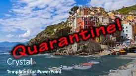  Presentation with italy - PPT layouts enhanced with quarantine-in-italy-riomaggiore background and a ocean colored foreground