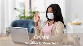  Presentation with medical video - Cool new presentation theme with quarantine-remote-job-and-pandemic backdrop and a coral colored foreground