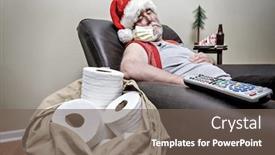  Presentation with face mask - Cool new presentation design with quarantine-santa-claus-sleeping backdrop and a gray colored foreground