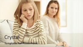  Presentation with safety home inspections - Presentation design consisting of quarrel between mother and daughter background and a soft green colored foreground