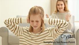  Presentation with home inspections - Theme with quarrel between mother and daughter background and a coral colored foreground