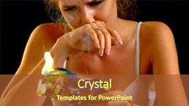  Presentation with broken heart - Cool new presentation theme with quarrel portrait crying female family backdrop and a red colored foreground