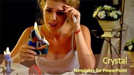  Presentation with broken heart - Theme featuring quarrel portrait crying female family background and a tawny brown colored foreground