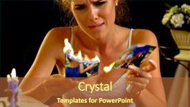  Presentation with crying heart - Slide deck having quarrel portrait crying female family background and a red colored foreground