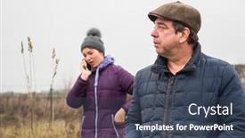  Presentation with sad girl - Audience pleasing slides consisting of quarrel-sad-teenager-girl-speaks backdrop and a ocean colored foreground