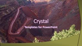  Presentation with iron - Colorful PPT theme enhanced with quarry with trails on slope backdrop and a tawny brown colored foreground