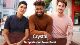  Presentation with millennial - PPT theme featuring quarter 3 - three millennial male hipster friends background and a tawny brown colored foreground