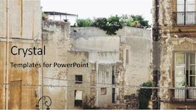  Presentation with quarter - Colorful PPT theme enhanced with quarter aka casteddu e susu backdrop and a  colored foreground