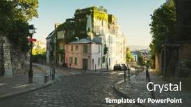  Presentation with quarter - PPT layouts with quarter-montmartre-in-paris-france background and a dark gray colored foreground