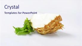  Presentation with quarter - Presentation design with quarter of fresh celery root background and a sky blue colored foreground