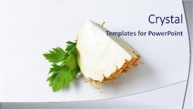  Presentation with quarter - Cool new slide deck with quarter of fresh celery root backdrop and a sky blue colored foreground