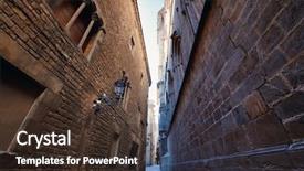  Presentation with gothic - Presentation theme consisting of quarterend - narrow alley in gothic quarter background and a tawny brown colored foreground