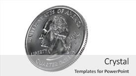  Presentation with quarter - Theme having bank eagle - american quarter on white background and a white colored foreground