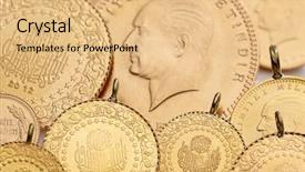  Presentation with gold coins and jewelry - Presentation theme consisting of traditional turkish gold coins background background and a  colored foreground