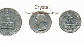  Presentation with quarter - PPT theme enhanced with kennedy - various us coins dime quarter background and a cream colored foreground