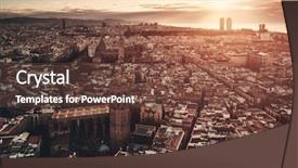  Presentation with gothic - Amazing presentation design having quarters - aerial view of gothic quarter backdrop and a tawny brown colored foreground