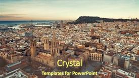  Presentation with gothic - Presentation theme consisting of quarters - aerial view of gothic quarter background and a tawny brown colored foreground