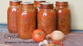  Presentation with chili - Presentation theme enhanced with quarts-of-homemade-home-canned background and a  colored foreground