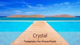  Presentation with water drop green planet - Presentation having quay on the turquise water background and a  colored foreground